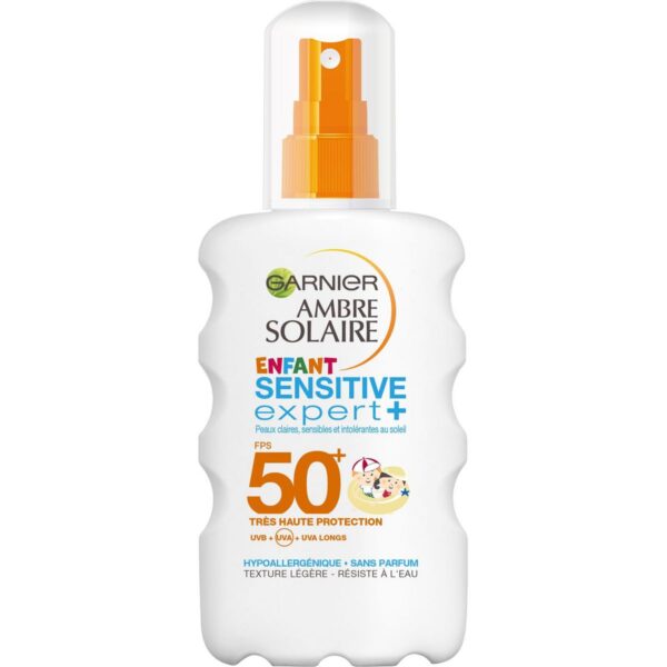 garnier ambre solaire sensitive expert + sun protection spray with spf 50 + waterproof and residue-free spray for sensitive skin 1 x 150 ml