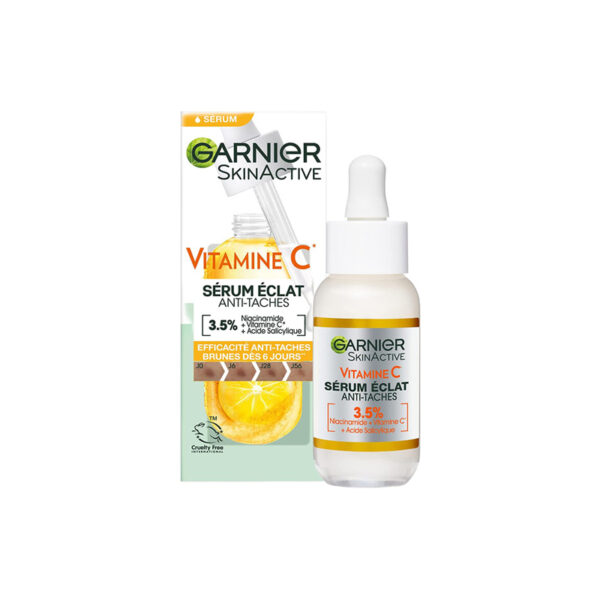 GARNIER Sérum Eclat Anti-taches à la Vitamine C + Niacinamide + Acide Salicylique