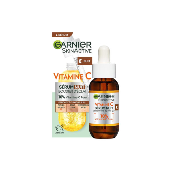 GARNIER Sérum Nuit Booster d’Éclat à La Vitamine C Pure 10%