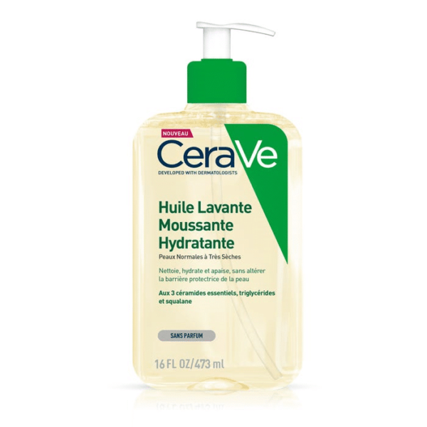 Cerave Huile Lavante Moussante et Hydratante Peaux Normales à Très Sèches 473ml