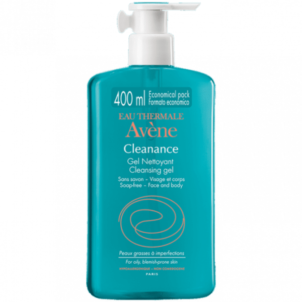 Avene – CLEANANCE – Gel nettoyant, 400ml Peaux Grasses à Imperfections- Peaux à Tendance Acnéique.